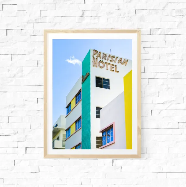 South Beach Miami Colour Photography, Art Deco Art Print
