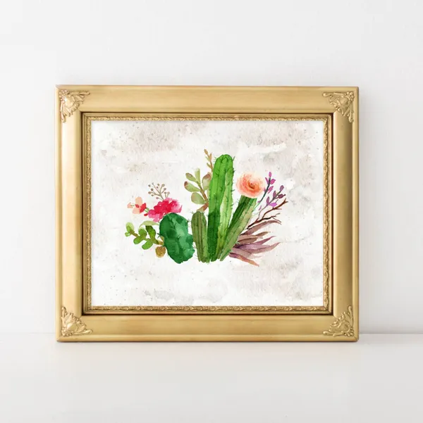 Succulents Decor Home Gallery Wall Art Print