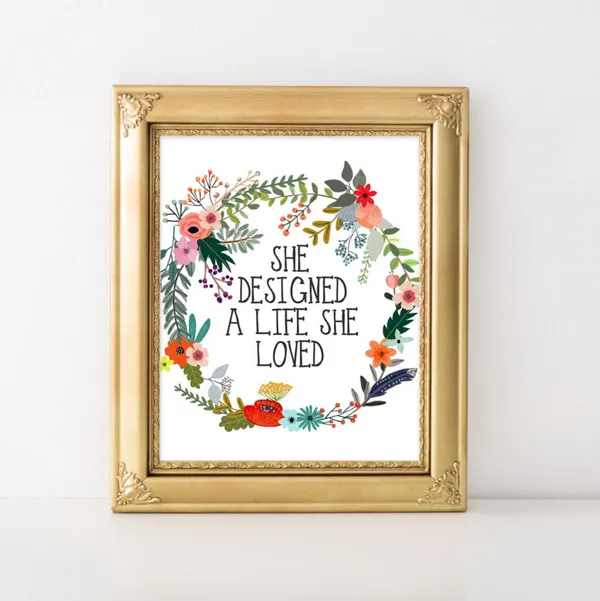 She Designed A Life Loved Floral Art Print