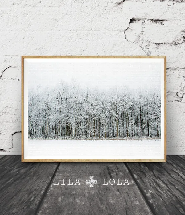 Winter Forest Photography Print, Scandinavian Nature Art