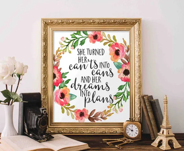 She Turned Her Cants Into Cans Floral Art Print