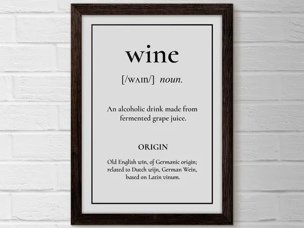 Wine Kitchen Decor Art Print for Bar Cart