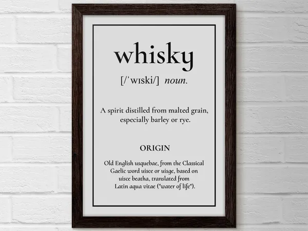 Whisky Print, Whiskey Bar Cart Kitchen Wall Art