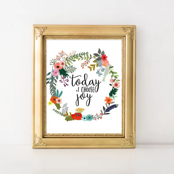 Today I Choose Joy Home Decor Poster Print
