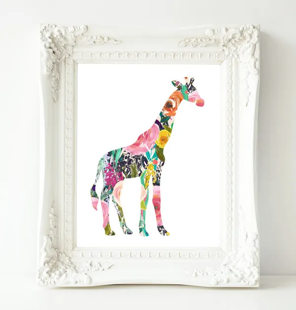 Giraffe Baby Girl Nursery Decor Love Quote Print