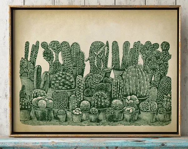 Cactus Botanical Study Art Print