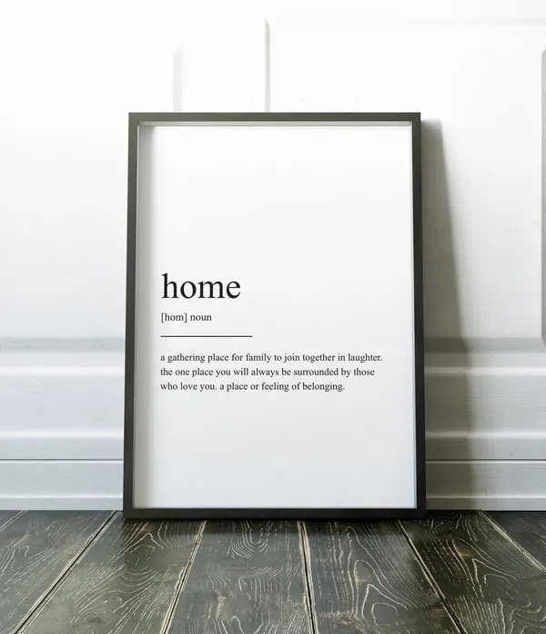 Home Definition Print, Minimalist Family Quote