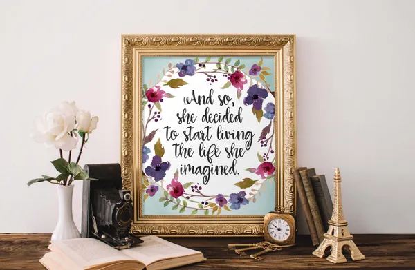 And So She Decided To Start Living Quote Art Print