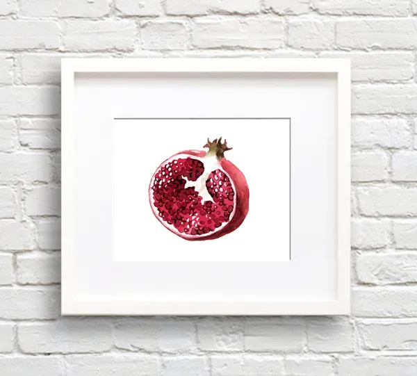 Pomegranate Wall Decor Watercolor Art Print