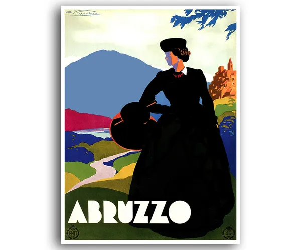 Abruzzo Vintage Italy Travel Poster Print