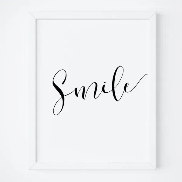 Smile Quote Art Print, Inspirational Home Decor