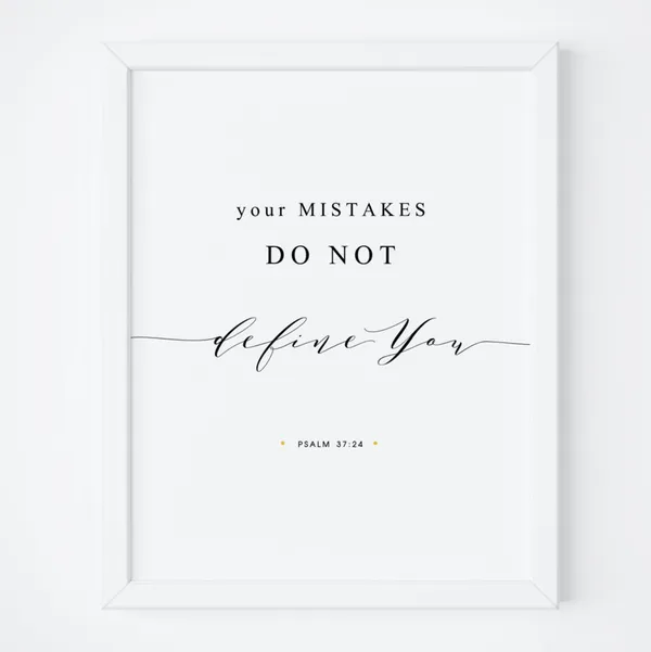 Psalm 37:24 Bible Verse Bedroom Scripture Print