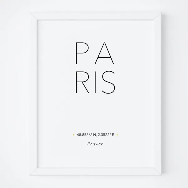 Paris Travel Poster, Typography Art Print