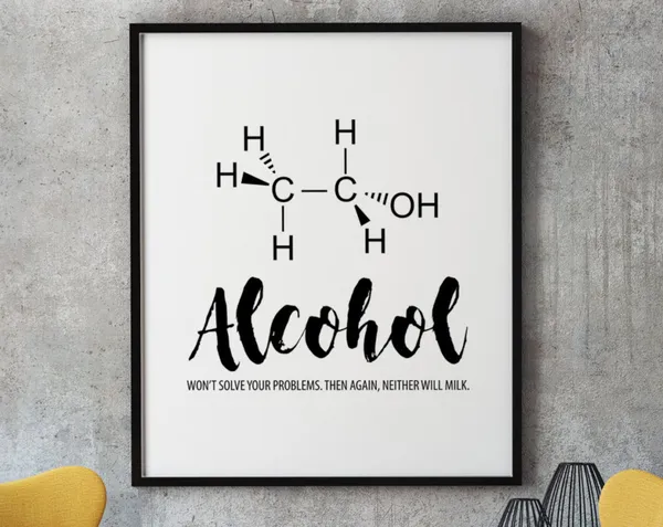 Alcohol Humor Kitchen Bar Sign Art Print