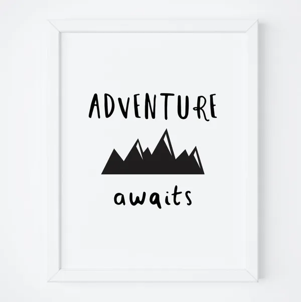 Adventure Awaits Nursery Typography Art Print