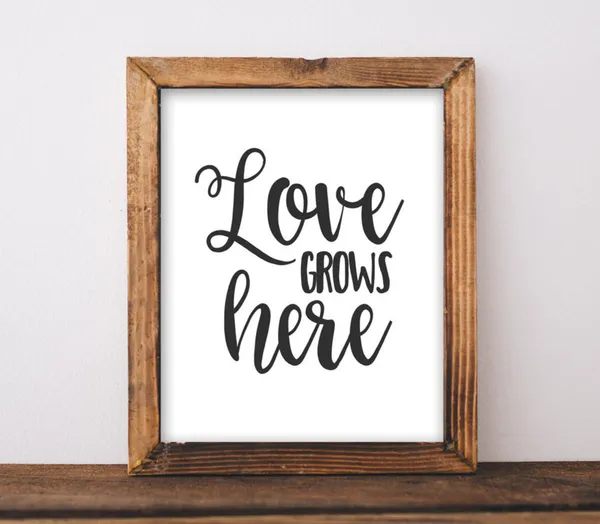 Love Art Grows Here Valentine Poster, Decor Print