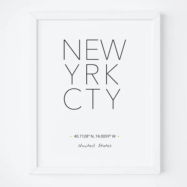 New York Scandinavian Typography Art Print