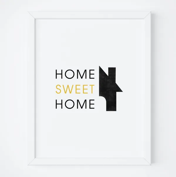 Home Sweet Home Quote Print, Farmhouse Sign