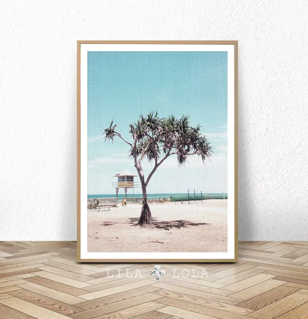 Coastal Palm Tree Beach Art Print