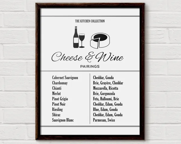 Wine Kitchen Infographic Art Print, Bar Cart Decor