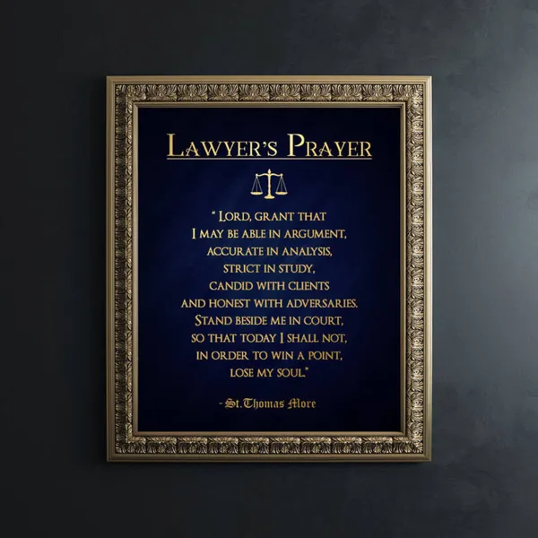 Lawyers Prayer Gold Foil Art Print by Sir Thomas More
