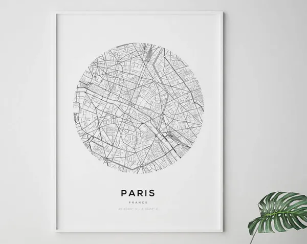 Paris City Map Minimalist Travel Poster
