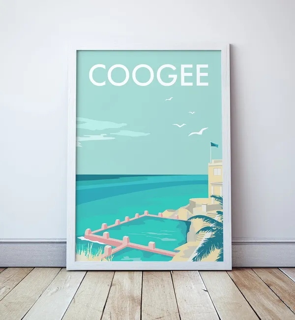 Coogee Beach Vintage Style Travel Poster