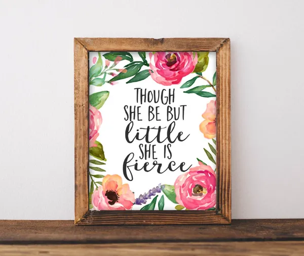 Though She Be But Little Quote Nursery Art Print