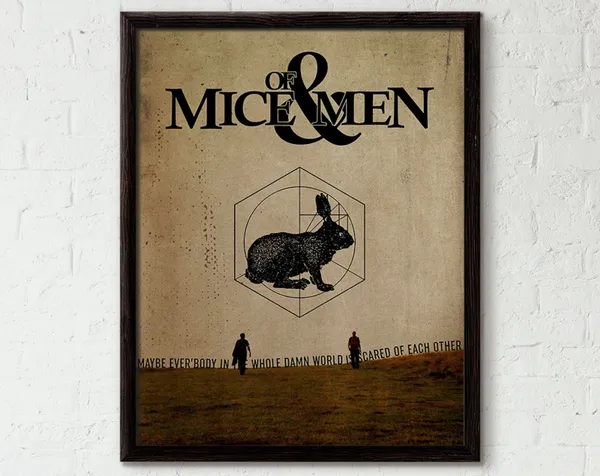 Of Mice and Men Literary Art Print, Steinbeck Quotes