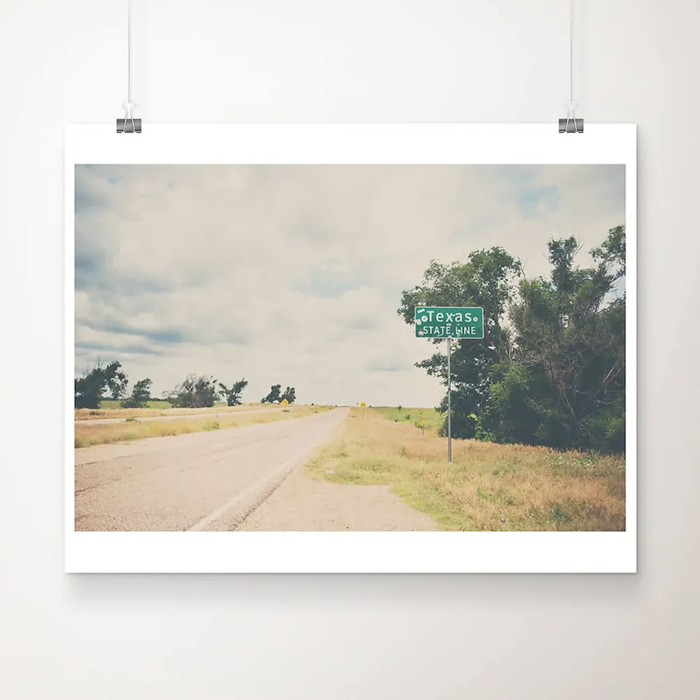 Texas State Line Route 66 Travel Poster