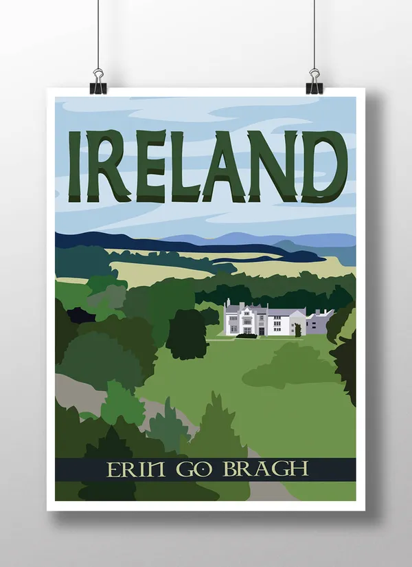 Ireland Travel Poster, Europe Travel Poster