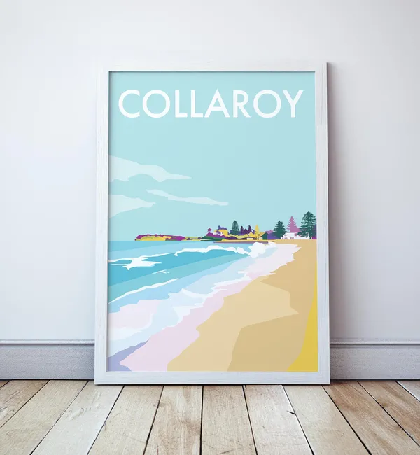 Collaroy Beach Seaside Travel Poster, Sydney