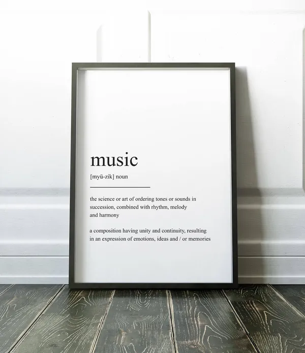 Music Definition Quote, Minimalist Poster