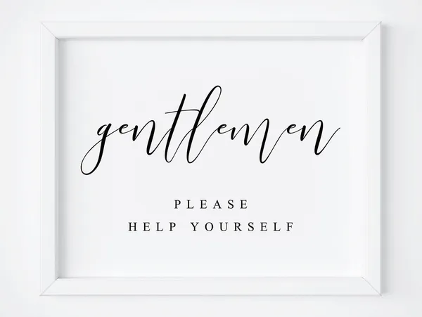 Wedding Bathroom Sign, Gentlemen Restroom Art Print