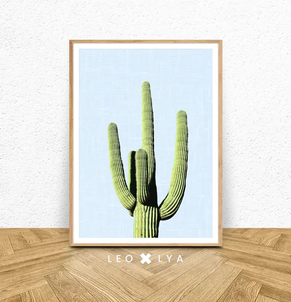 Cactus Print, Modern Minimalist Southwestern Decor