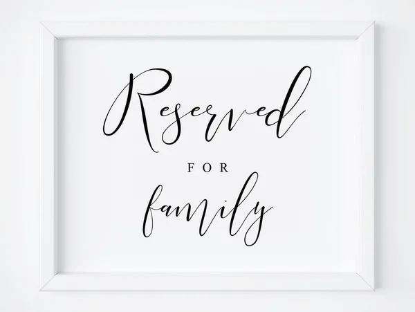 Reserved For Family Wedding Table Sign Poster