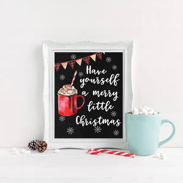 Hot Chocolate Christmas Party Decorations Art Print