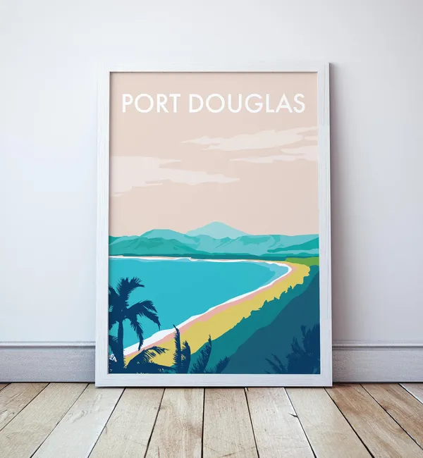 Port Douglas Beach Vintage Style Travel Poster
