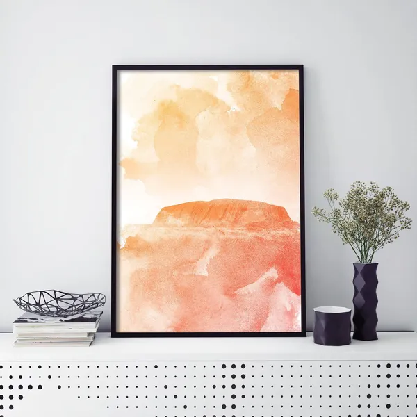 Uluru Ayers Rock Australia Watercolor Art Print