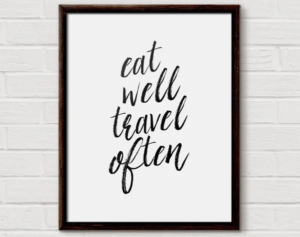 Eat Well Travel Often Typography Art Print