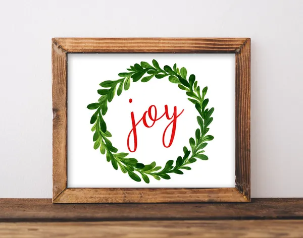 Christmas Joy Merry Sign, Holiday Wall Art Print
