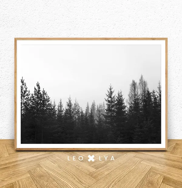 Modern Scandinavian Forest Landscape Art Print