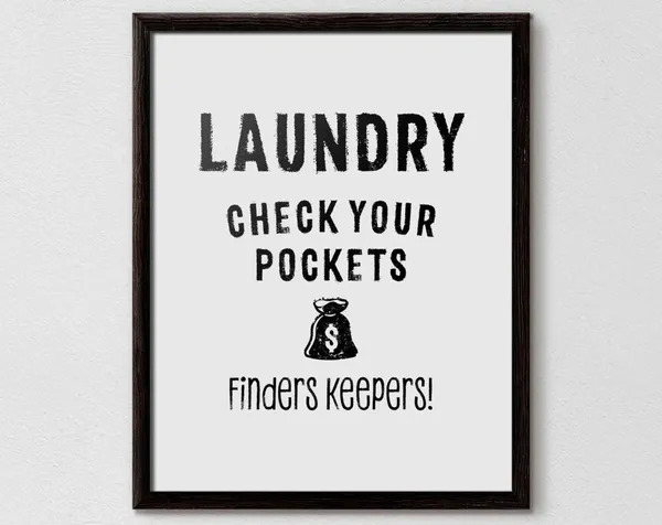 Laundry Sign Funny Laundry Room Wall Art Print