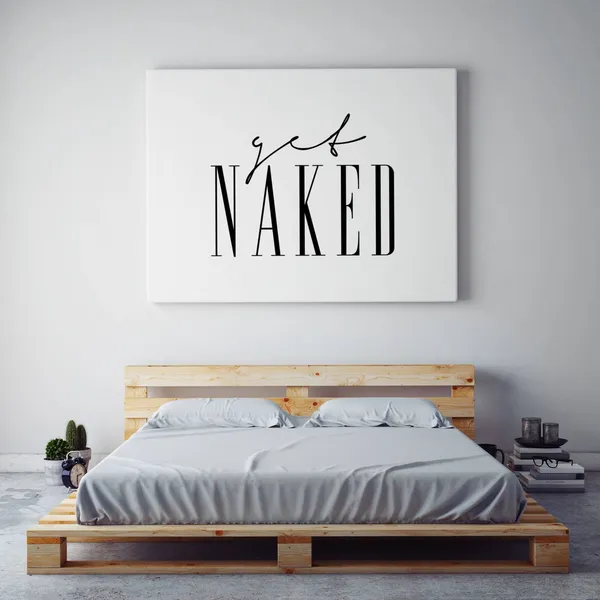 Get Naked Bathroom Poster, Scandinavian Calligraphy Print