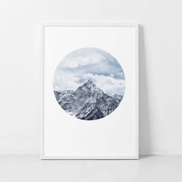 Mountain Geometry Art Print, Nature Landscape