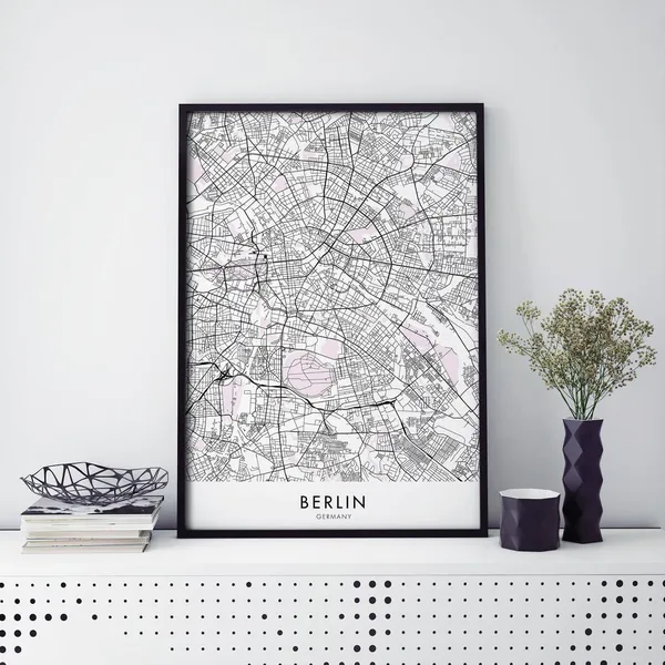 Berlin Germany City Map Art Print, Travel Poster