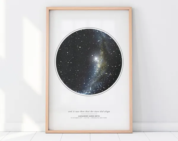 Personalized Star Map Gift, Night Sky Poster