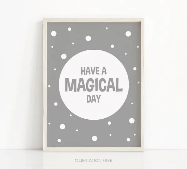 Neutral Nursery Quote Print, Baby Gray Wall Art