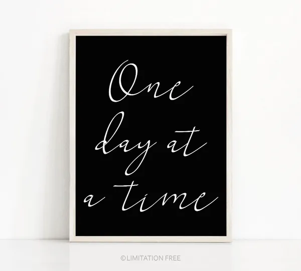 Inspirational Typography Quote Art Print, Black and White