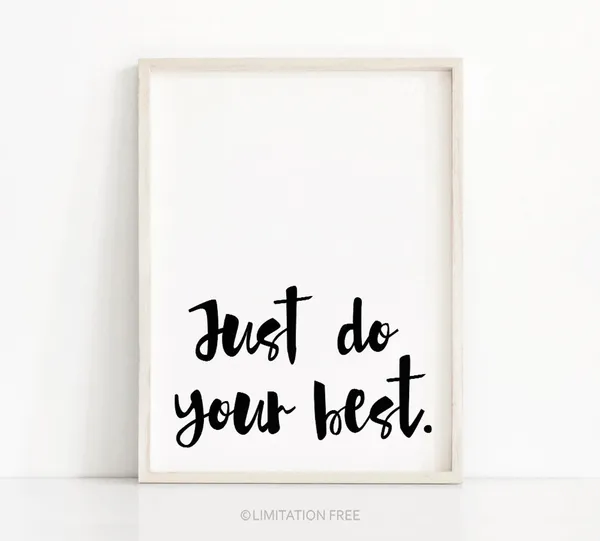 Do Your Best Typography Quote Wall Art Poster Print